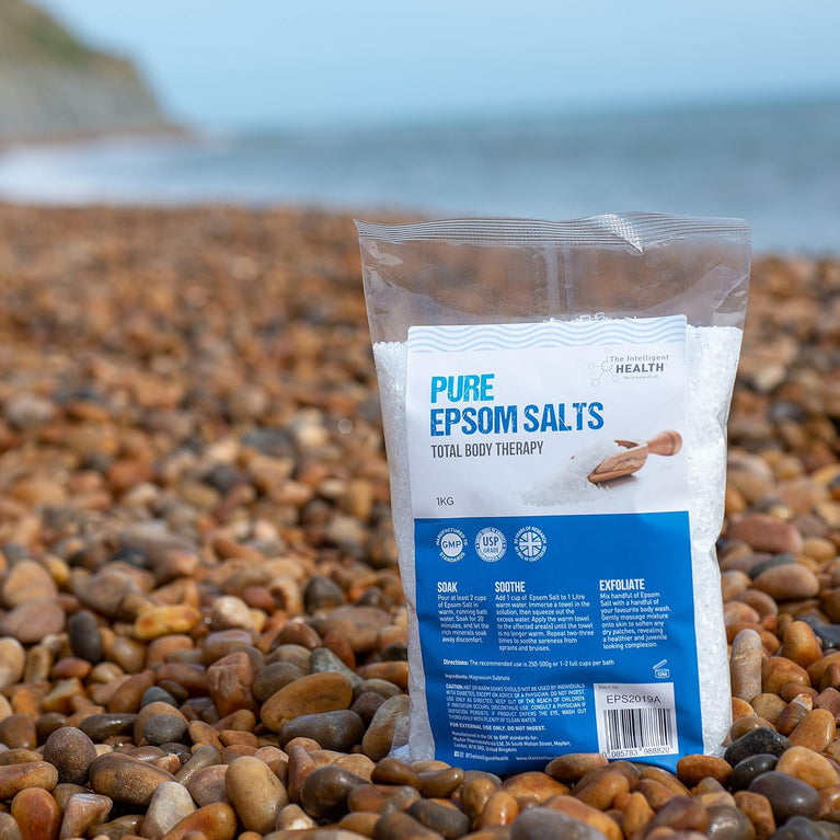 Relax and Recover with 10 Kg Pack of Pure Epsom Salts by The Intelligent Health