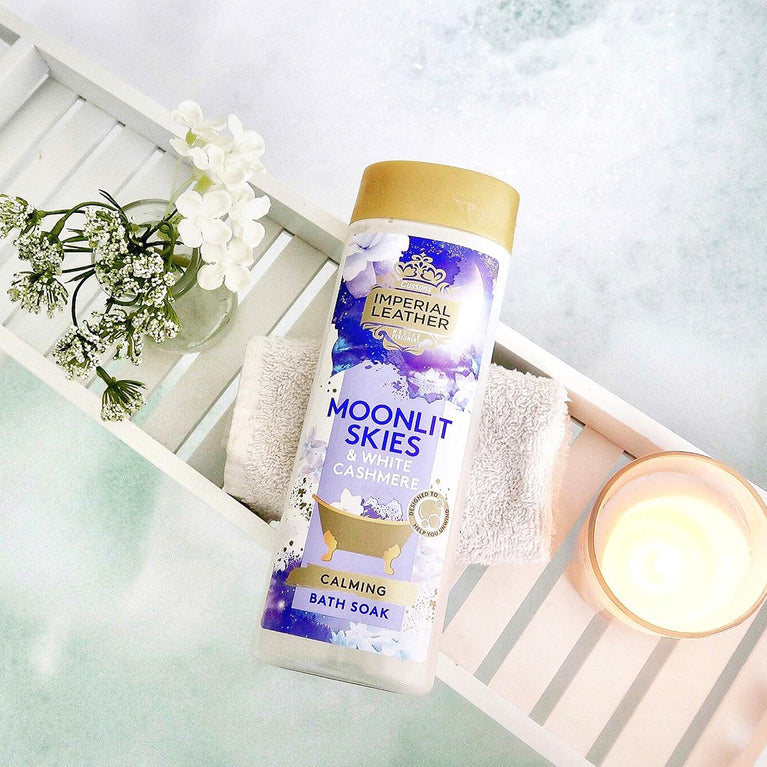 Imperial Leather Moonlit Skies & White Cashmere Calming Bath Cream, Pack of 6 x 500 ml