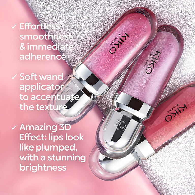 KIKO Milano Long-Lasting 3D Hydra Lipgloss 01 | Non-Sticky Texture for Radiant, Plumped Lips