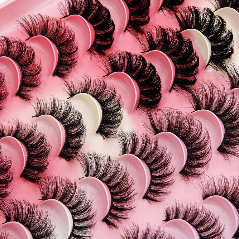 Premium 6D Mink False Eyelashes – Pack of 20 Pairs in 4 Unique Styles, Vivid and Attractive Natural Curly Lashes