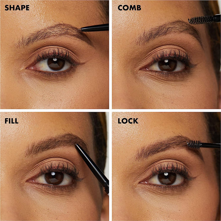 NYX Professional Dual-Ended Brow Pencil with Spoolie Brush in Ash Brown, Vegan Formula for Perfectly Defined Eyebrows