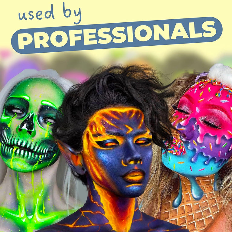 Blue Squid PRO Professional Grade Face Paint - Vibrant Yellow (30gm), Water Activated Body & Face Makeup for Kids and Adults, Ideal for Halloween and SFX Face Painting with Smudge-Free, Easy Clean Formula