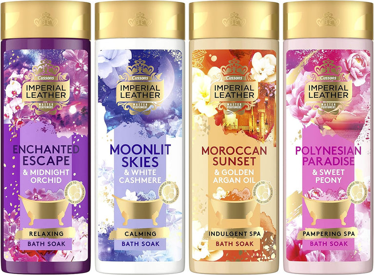 Imperial Leather Moonlit Skies & White Cashmere Calming Bath Cream, Pack of 6 x 500 ml