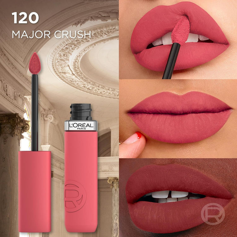 L'Oréal Paris Infallible 120 Major Crush Liquid Lipstick: Hyaluronic Acid Infused, Long-Lasting, Transfer-Resistant Matte Finish