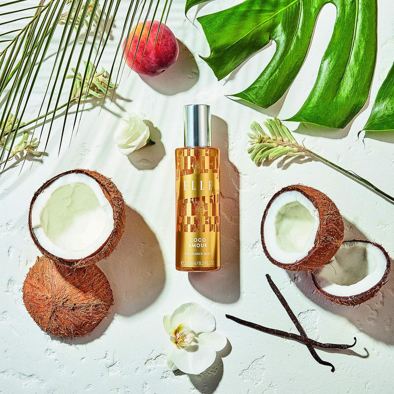 ELLE Coco Amour Body Mist - Luxurious Gold Bottle, 250 ml