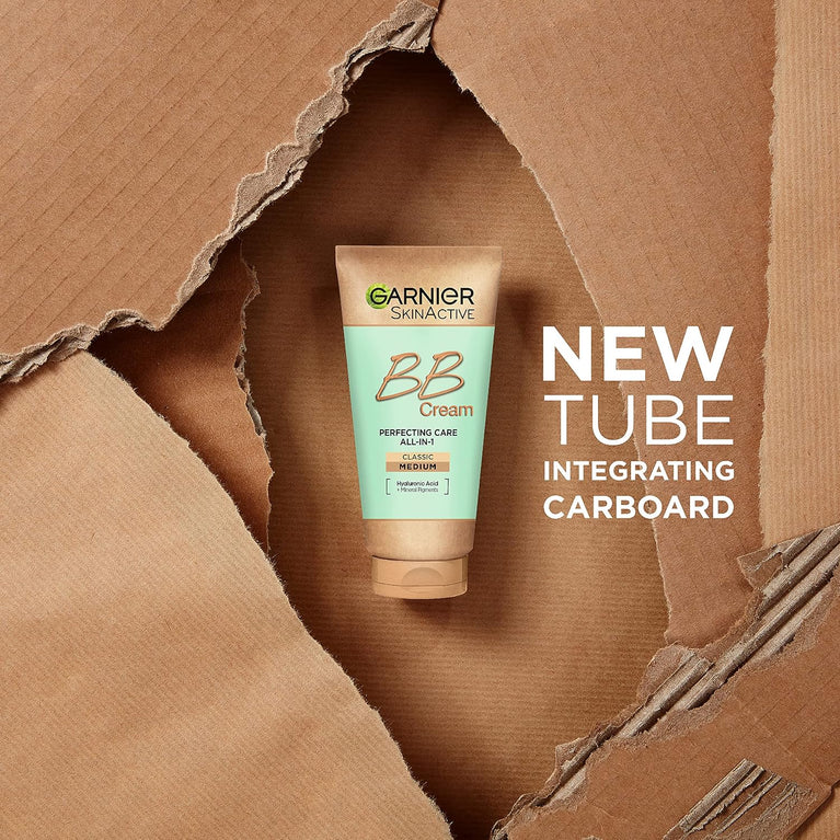 Garnier SkinActive All-In-One Medium Tinted Anti-Aging BB Cream with SPF25, Hyaluronic Acid and Mineral Pigments for Softened Lines and Firm Skin, 50 ml (Single Pack)