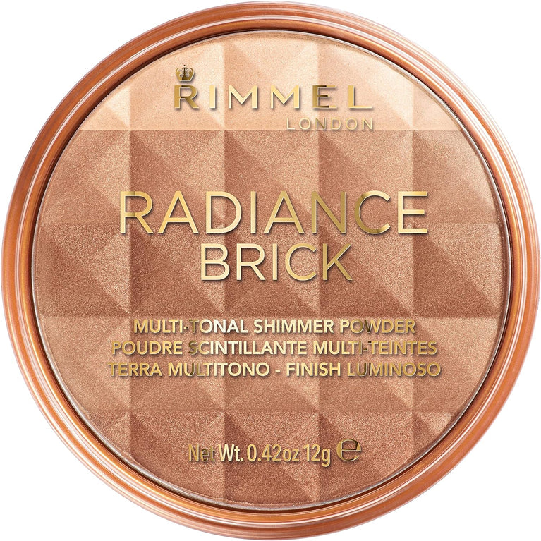 Rimmel London Sun-Kissed Radiance Shimmer Brick, Lightweight Contouring Bronzer, Shade 001 Light, 12g