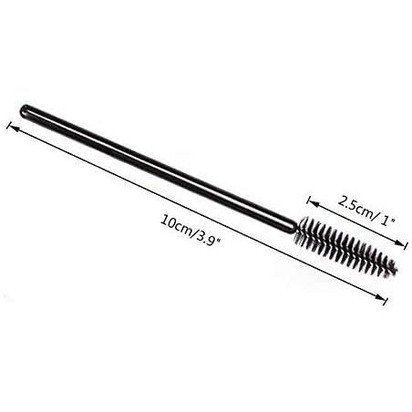100PCS Glitter Pink Disposable Eyelash Mascara and Lip Brushes Set - 50PCS Eyelash Spoolies and 50PCS Lip Wands for Eyelash Extensions