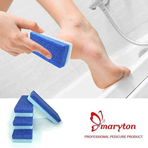 Blue Dual-Sided Foot Pumice Stones for Callus Removal and Skin Exfoliation - Pack of 4