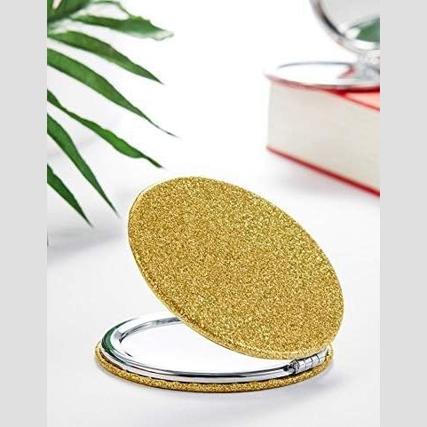 Dual-Sided Compact Mirror with PU Cover and 1X/3X Magnification