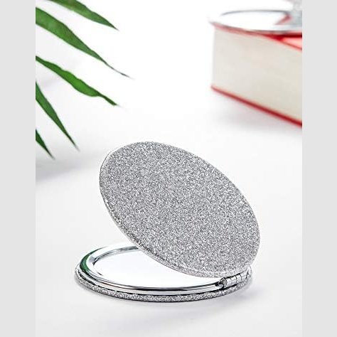 Dual-Sided Compact Mirror with PU Cover and 1X/3X Magnification