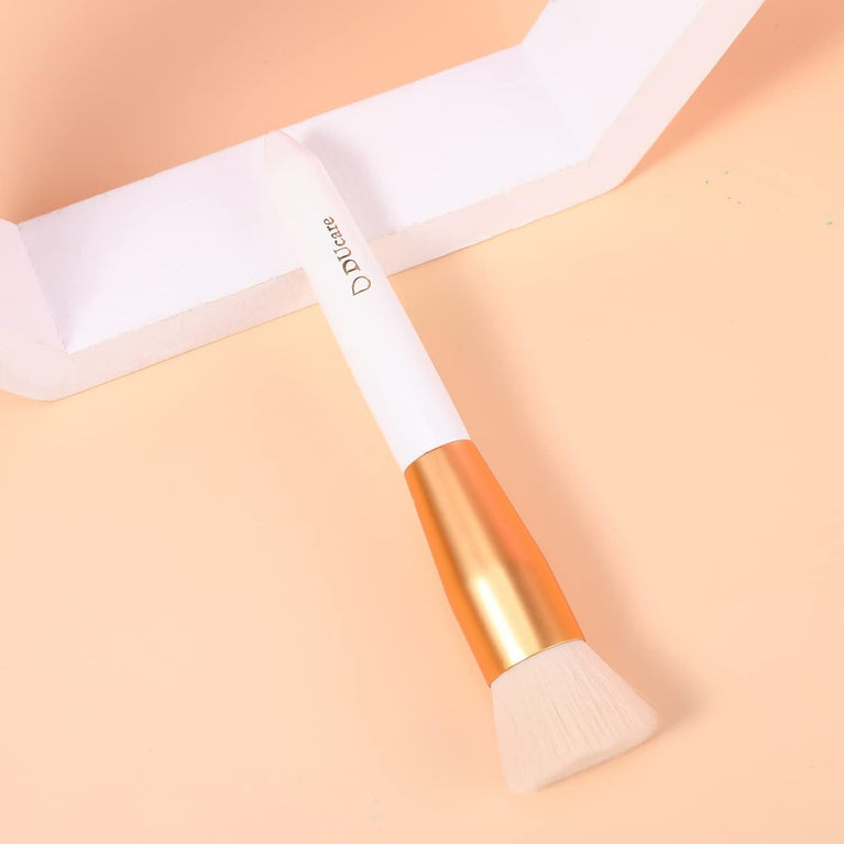3-Piece Makeup Brush Set – White – Powder, Concealer and Blush Brushes, Vegan
