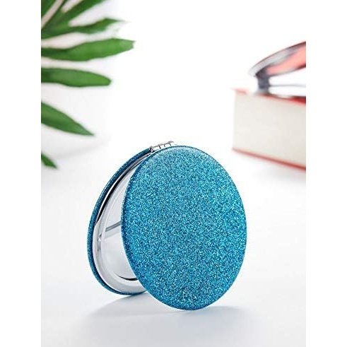 Dual-Sided Compact Mirror with PU Cover and 1X/3X Magnification