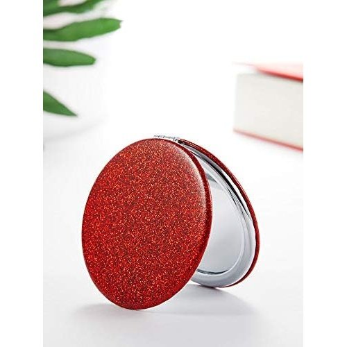 Dual-Sided Compact Mirror with PU Cover and 1X/3X Magnification
