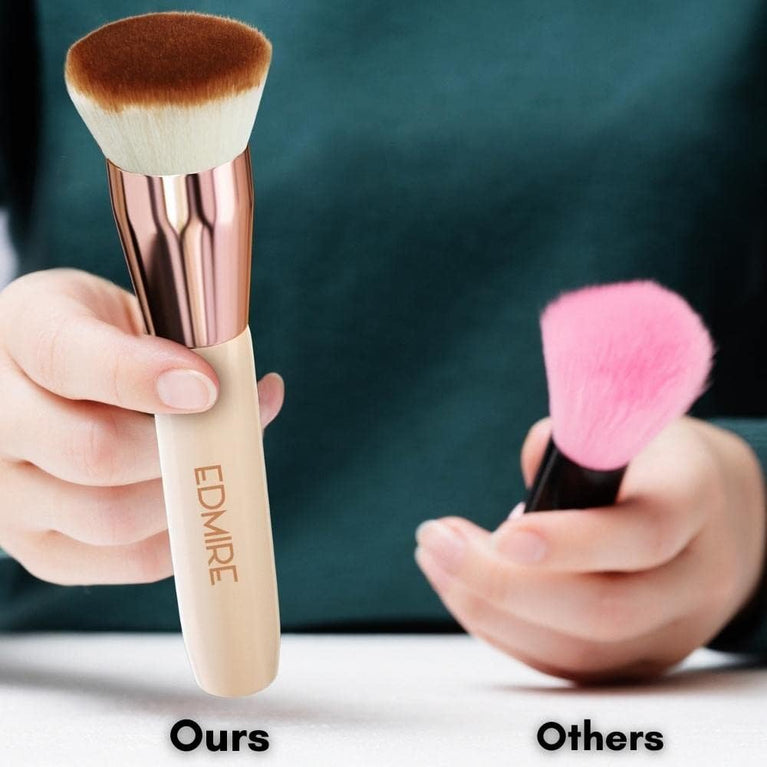 Makeup Brush for Liquid, Cream & Powder Foundations - Premium Quality Vegan Synthetic Hair Brush for Full Coverage