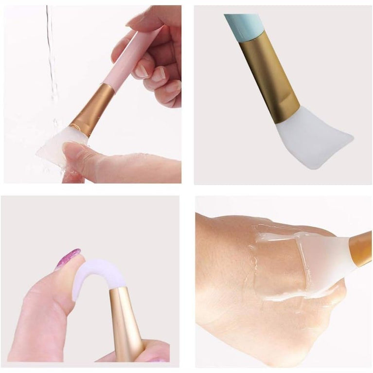 3-Piece Multicolor Silicone Facial Mask Brush Set for Precise, Mess-Free Skincare Application