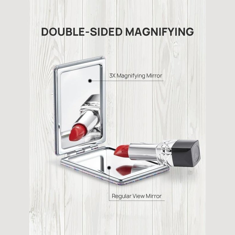 Square Compact Makeup Mirror with Magnetic Closure