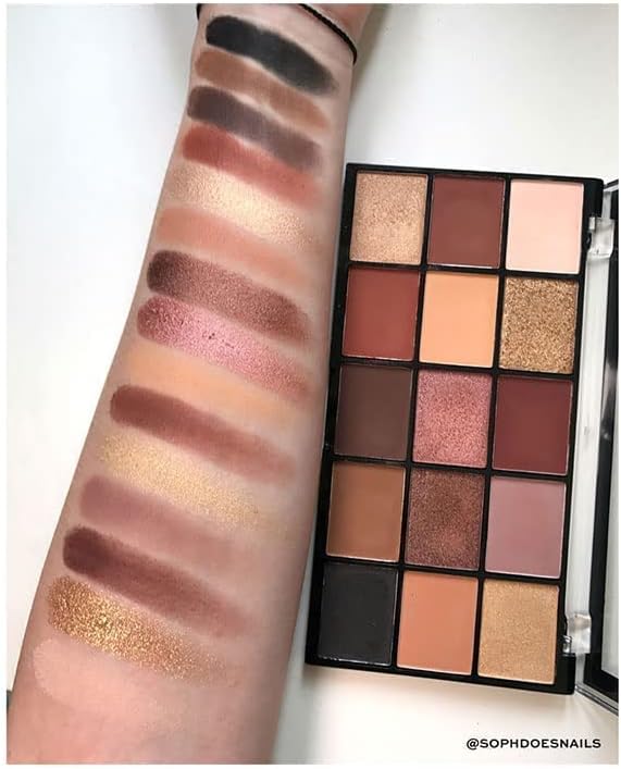 Revolution Beauty London Iconic 3.0, 15 Highly Pigmented Eyeshadow Shades, Matte and Shimmer Finishes, Reloaded Palette, 15 x 0.03 oz/1.10g