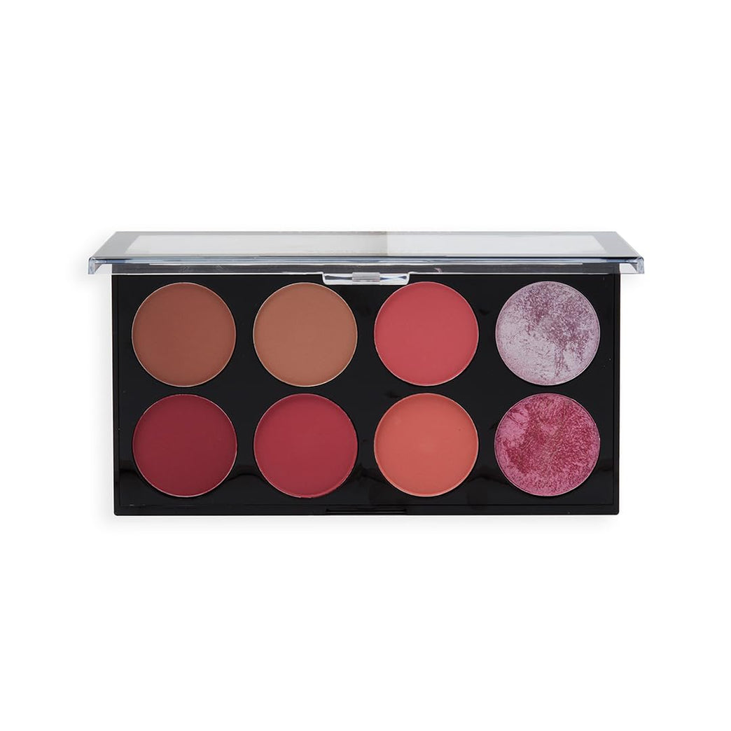 Revolution Beauty Ultra Blush Palette - 8 Matte and Shimmer Shades with Mirror, Sugar & Spice Edition - Cruelty-Free