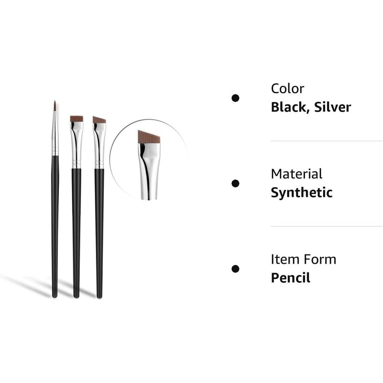 3x Precision Eye Liner Brushes Set, Professional Fine Point Eyeliner Makeup Tools