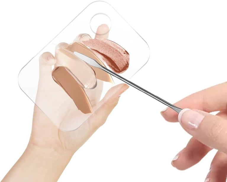 High-Quality Cosmetic Mixing Palette with Dual-End Spatulas, Portable and Reusable for Makeup and Nail Art Applications