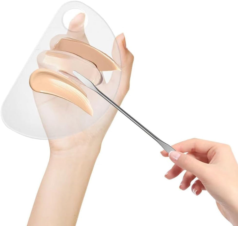 High-Quality Cosmetic Mixing Palette with Dual-End Spatulas, Portable and Reusable for Makeup and Nail Art Applications
