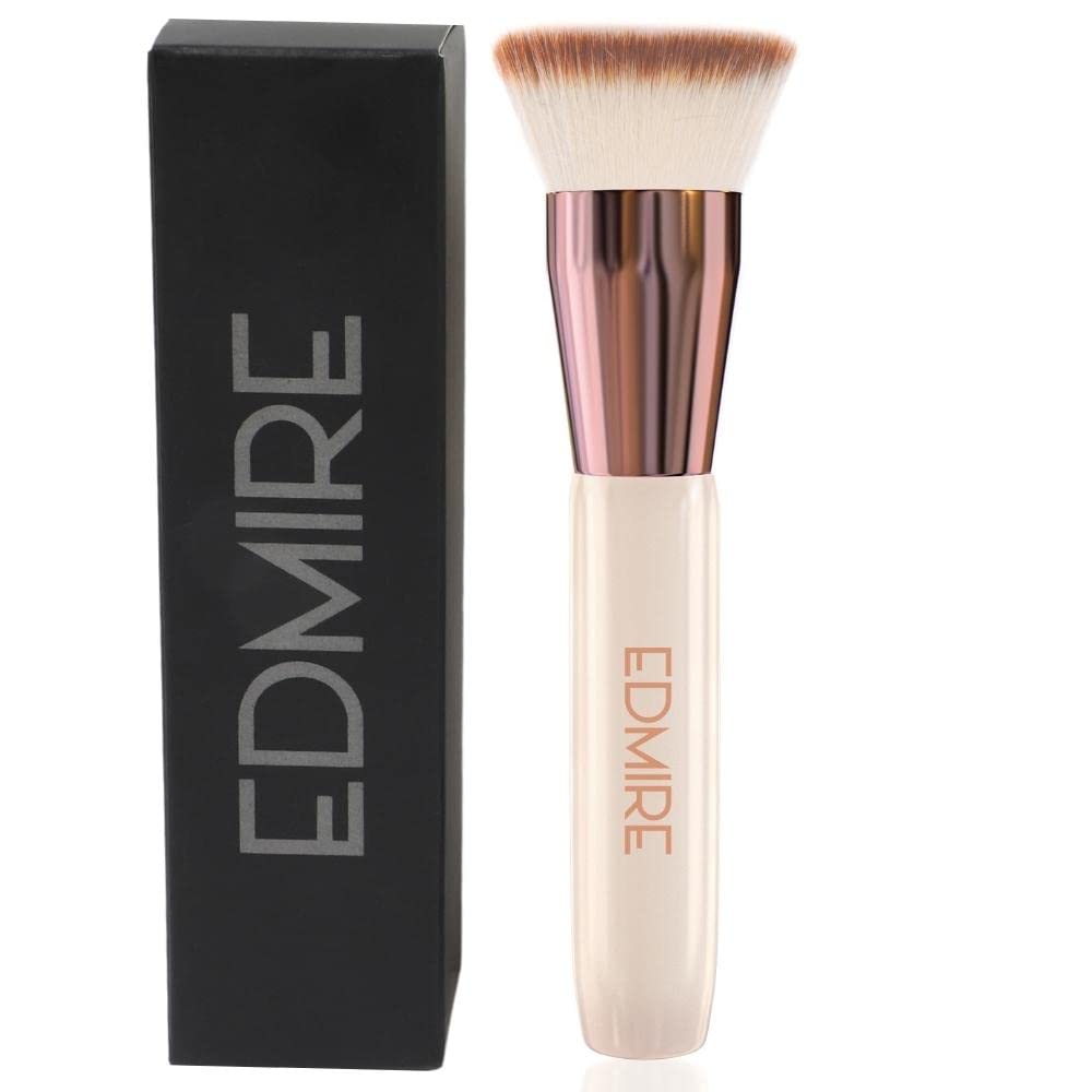 Makeup Brush for Liquid, Cream & Powder Foundations - Premium Quality Vegan Synthetic Hair Brush for Full Coverage