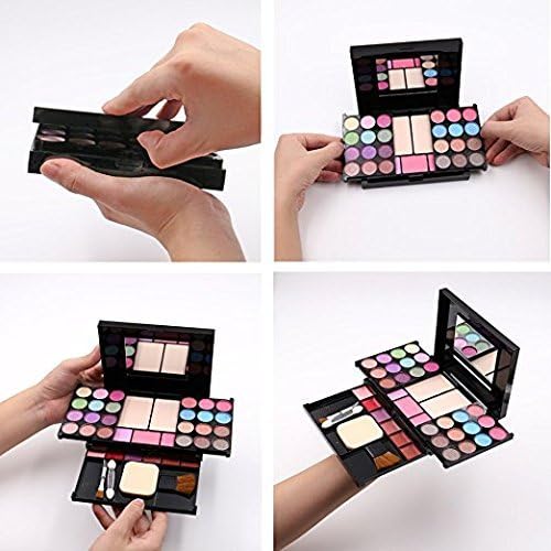 Stunning 35 Color Eyeshadow Palette with Lip Gloss, Blush, Brushes, and High Pigmentation - Matte and Shimmer Makeup Kit