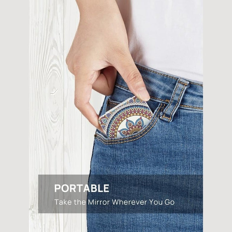 Square Compact Makeup Mirror with Magnetic Closure