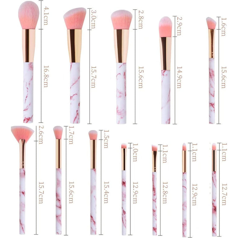 Marble Makeup Brush Set with Stylish Design and Premium Soft Bristles