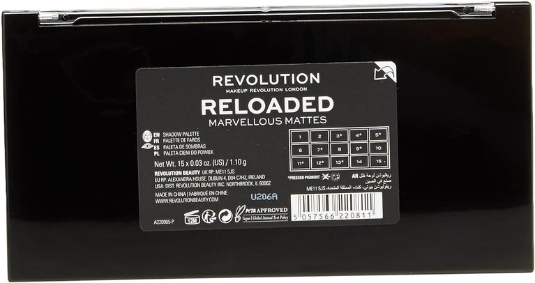 Revolution Beauty London Iconic 3.0, 15 Highly Pigmented Eyeshadow Shades, Matte and Shimmer Finishes, Reloaded Palette, 15 x 0.03 oz/1.10g