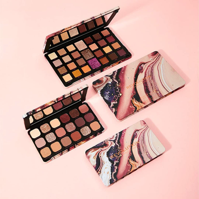 Makeup Revolution's Forever Flawless 18-shade Cannabis Sativa Infused Eyeshadow Palette with Matte and Shimmer Finishes, 19.8g - Chilled