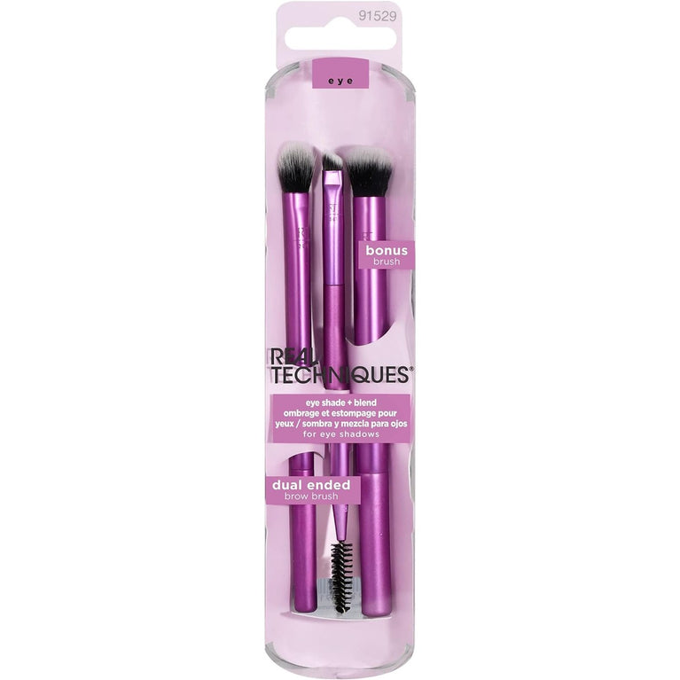 3x Eye Makeup Brush Trio for Flawless Results and Defined Look, Brow Grooming Tools, Vegan and Cruelty-Free,