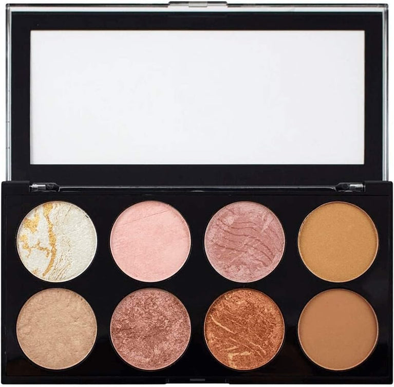 Revolution Beauty Ultra Blush Palette - 8 Matte and Shimmer Shades with Mirror, Sugar & Spice Edition - Cruelty-Free