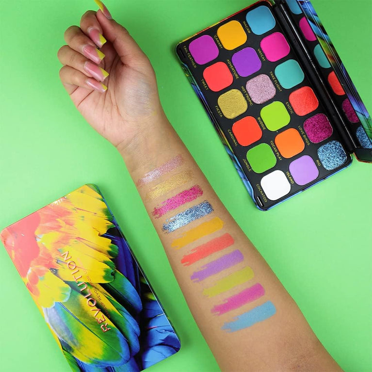 Makeup Revolution Forever Flawless Decadent Eyeshadow Palette - 18 High-Pigmented Matte and Shimmer Shades, 19.8g