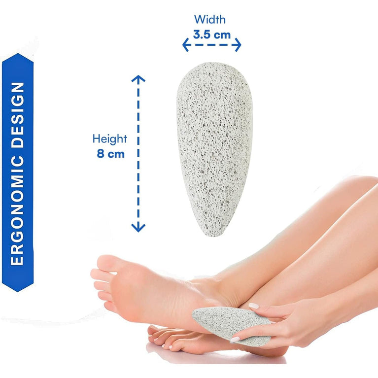 NIMXY Natural Pumice Stone Foot Scrubber - Hard Skin and Callus Remover for Hands and Feet – Effective Dead Skin Exfoliator and Blood Circulation Booster – Perfect Pedicure Tool (Grey, 1 Pc)