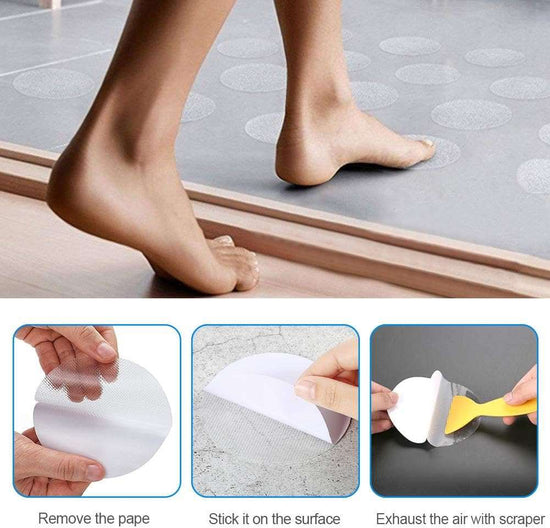 SENSOUSONG 40 Pieces Round Non-Slip Safety Shower Treads Self Adhesive Bathtub Stickers Round Non-Slip Bath Stickers 10 cm/4 Inch, Clear…