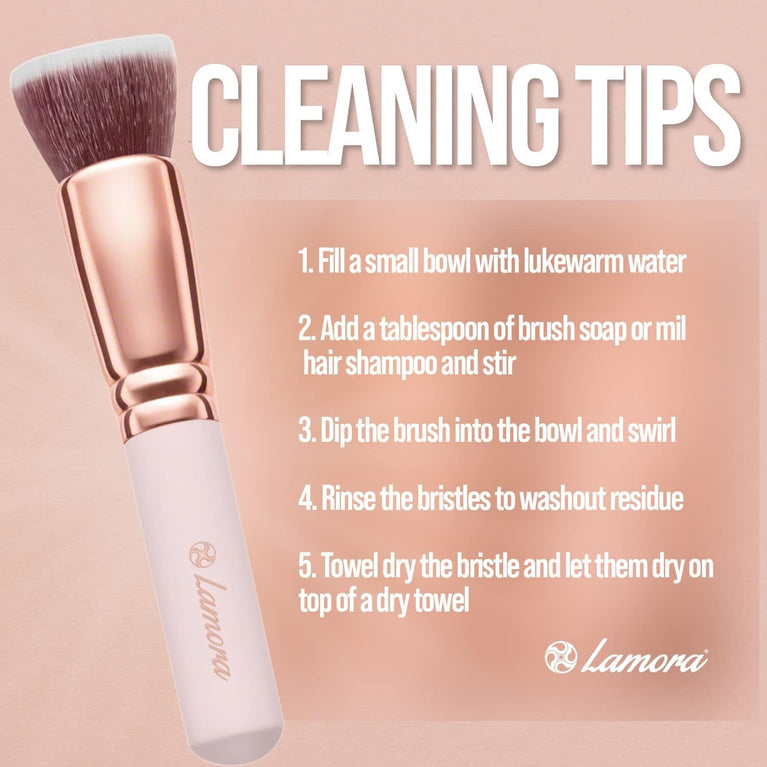 Superior Quality Kabuki Flat Top Makeup Brush - Ideal for Liquid, Cream & Powder Cosmetics