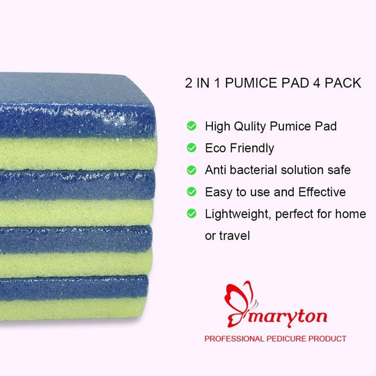 Blue Dual-Sided Foot Pumice Stones for Callus Removal and Skin Exfoliation - Pack of 4