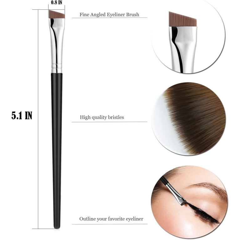 3x Precision Eye Liner Brushes Set, Professional Fine Point Eyeliner Makeup Tools