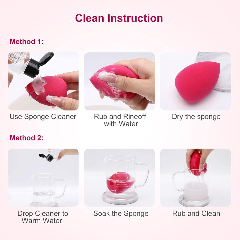 ro 6-Piece Makeup Sponge Set: Non-Latex Beauty Blenders for Flawless Foundation, Cream, and Powder Application