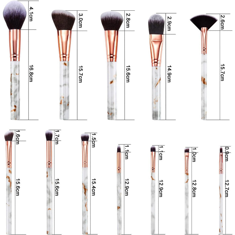 Marble Makeup Brush Set with Stylish Design and Premium Soft Bristles