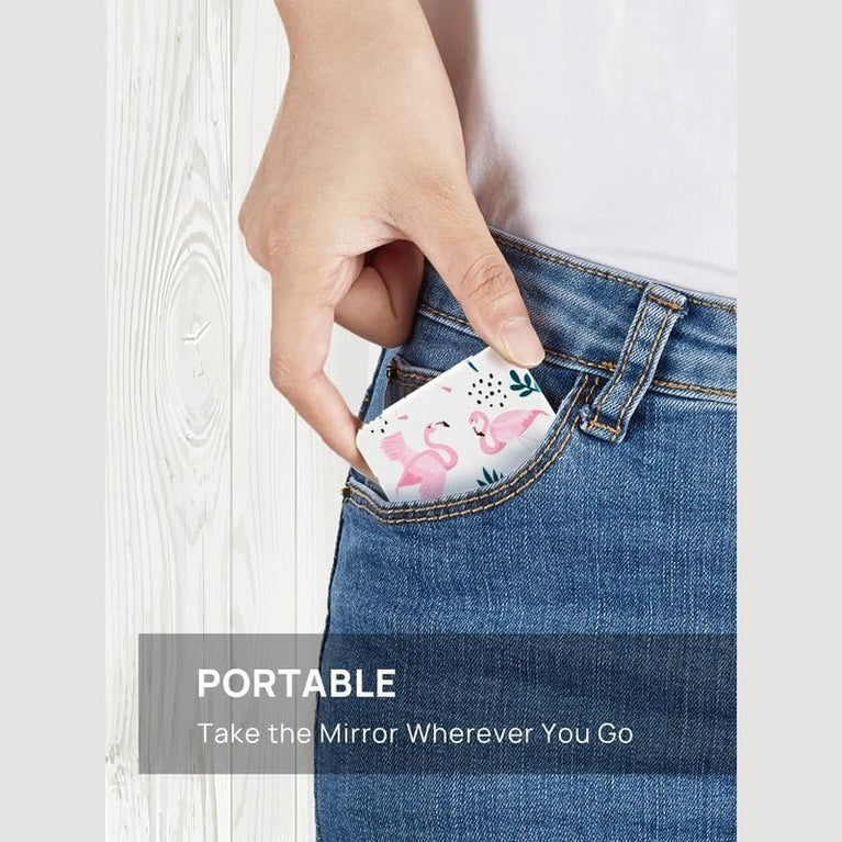 Square Compact Makeup Mirror with Magnetic Closure