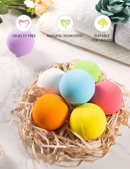 Aofmee Bath Bombs Gift Set, 7pcs Fizzies Spa Kit Perfect for Moisturizing Skin, Birthday Valentines Mothers Day Anniversary Christmas Best Gifts Ideas for Women, Mum, Girls, Her, Kids
