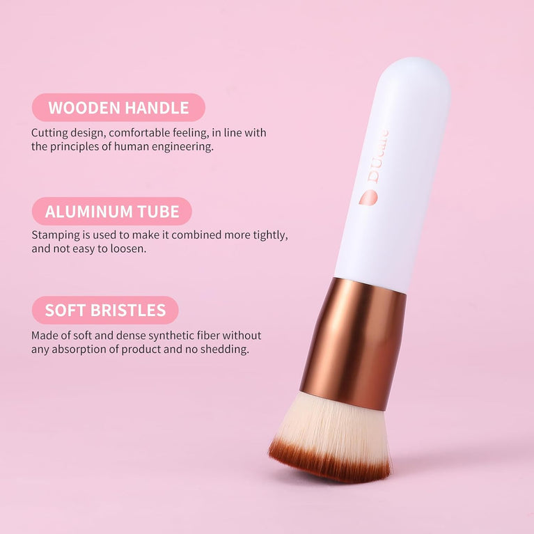 Flat Top Design for Effortless Blending of Liquid, Cream and Powder Cosmetics - Perfect for Buffing