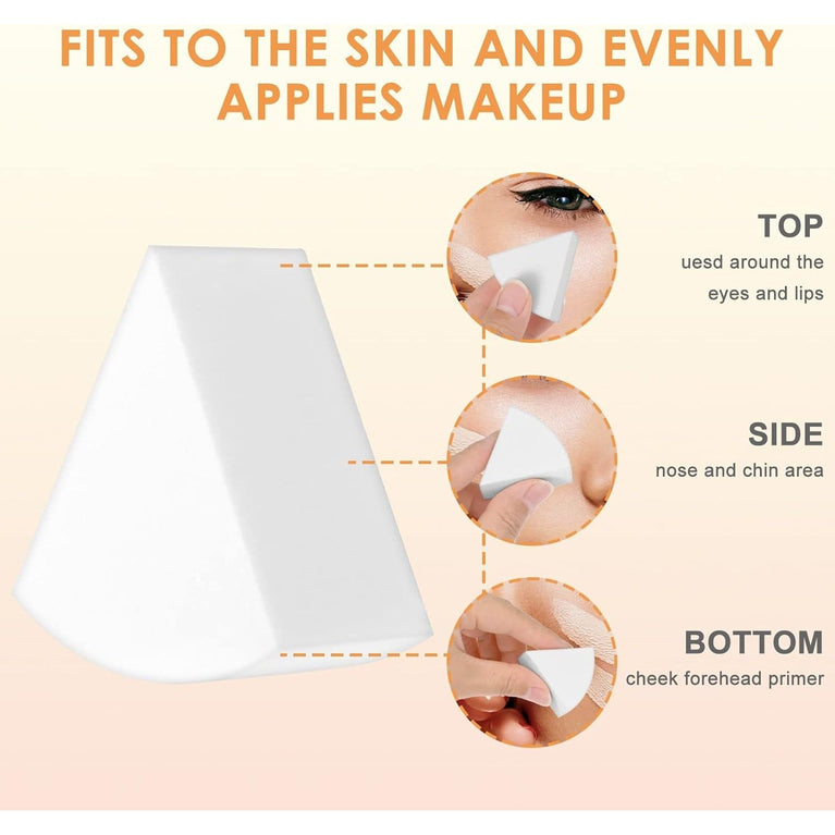 6-Piece Ultra-Soft Non-Latex Makeup Sponge Set for Facial Application and Nail Art