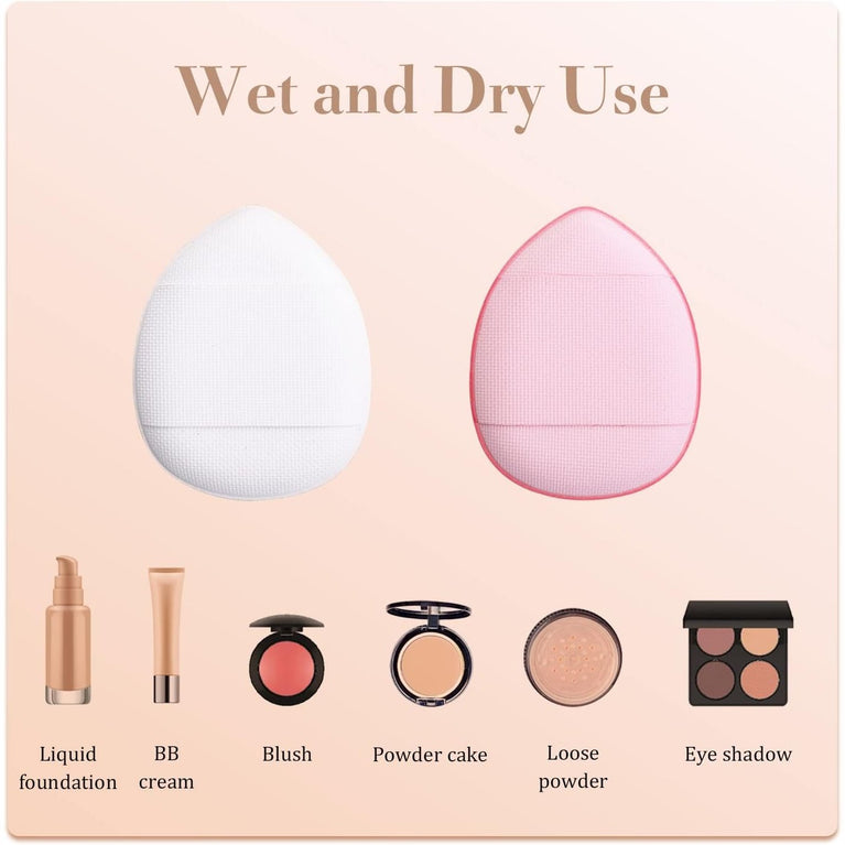 12-Pack Multi-Color Mini Beauty Blender Set with Finger Strap - Makeup Sponges for Flawless Application of Liquid & Dry Products