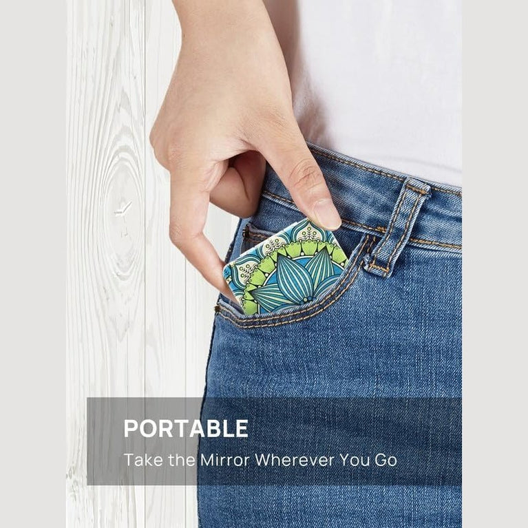 Square Compact Makeup Mirror with Magnetic Closure