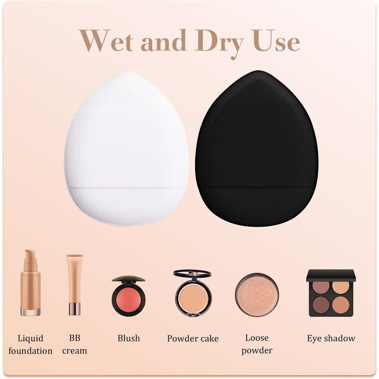 12-Pack Multi-Color Mini Beauty Blender Set with Finger Strap - Makeup Sponges for Flawless Application of Liquid & Dry Products