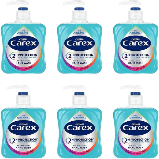 Carex Original Antibacterial Hand Wash, Clean & Protect Hands, Bulk Buy, Pack of 6 x 250 ml (Packaging may vary)